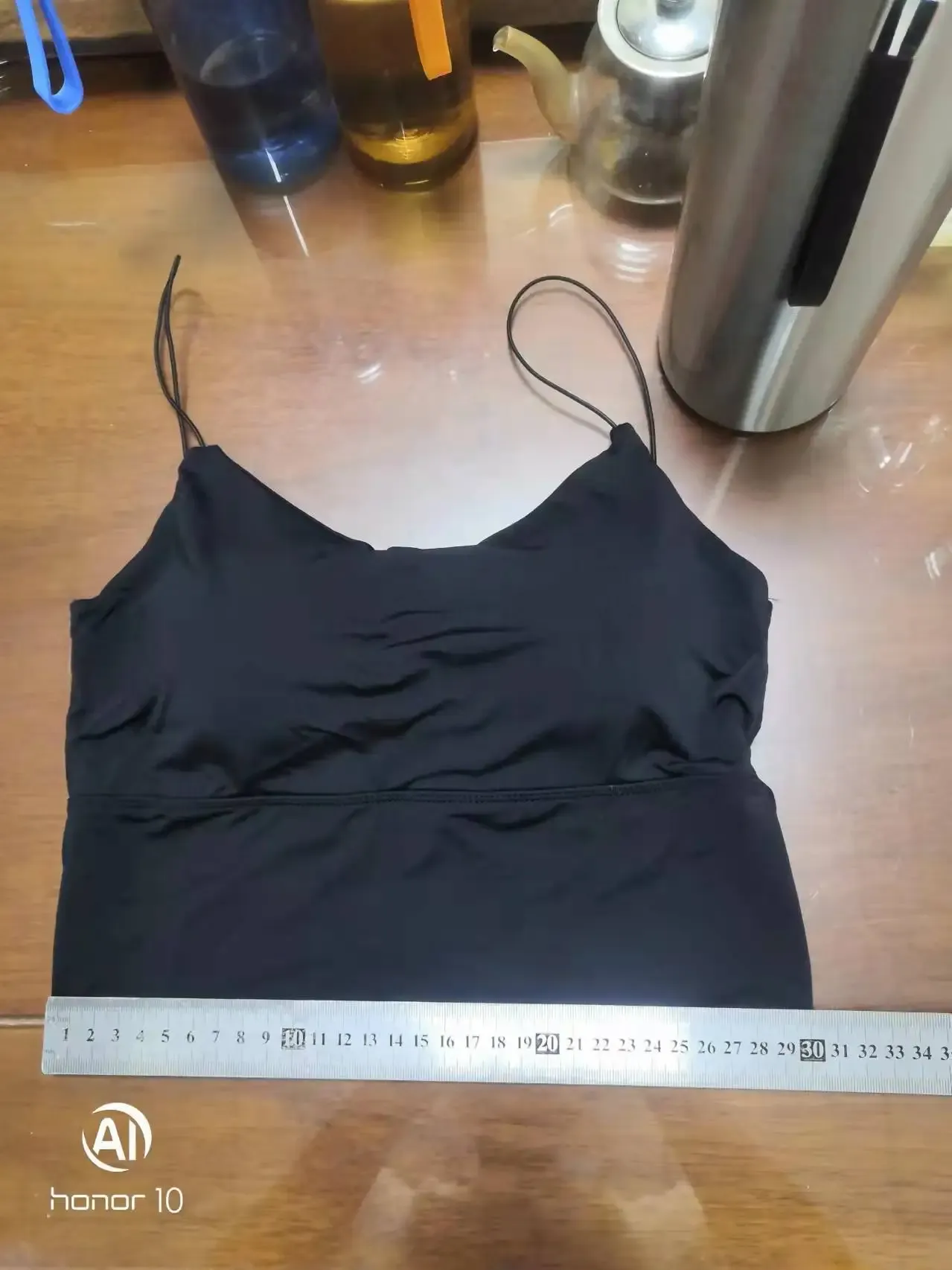 Camisole soie glacée à couleur unie, vue détaillée