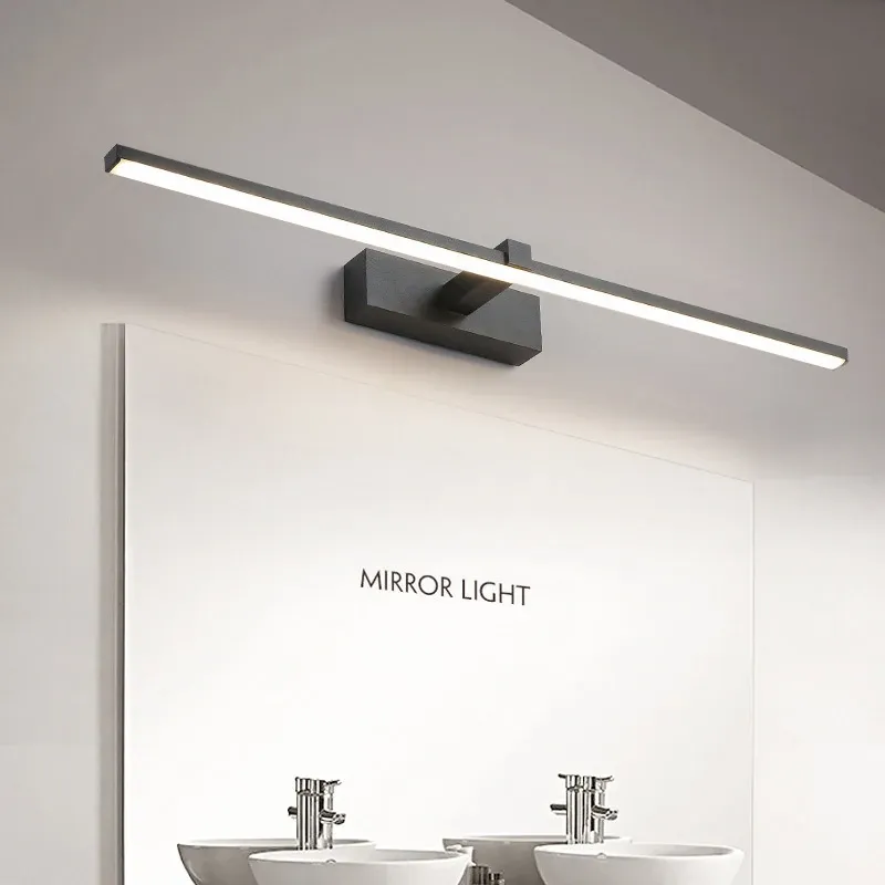 Applique murale LED moderne pour salle de bain, luminaire mural trois couleurs, lampe de miroir en aluminium, éclairage de maquillage 3