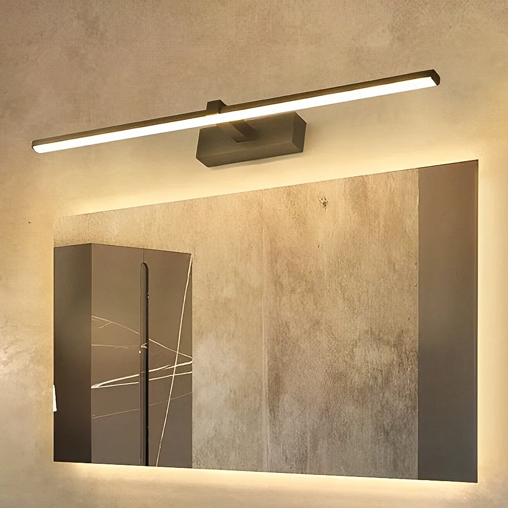 Applique murale LED moderne pour salle de bain, luminaire mural trois couleurs, lampe de miroir en aluminium, éclairage de maquillage