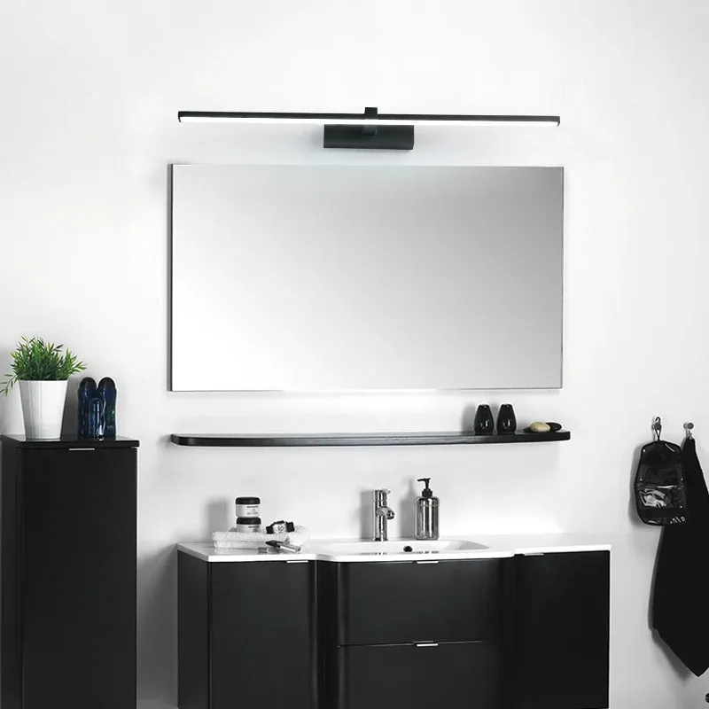 Applique murale LED moderne pour salle de bain, luminaire mural trois couleurs, lampe de miroir en aluminium, éclairage de maquillage 4