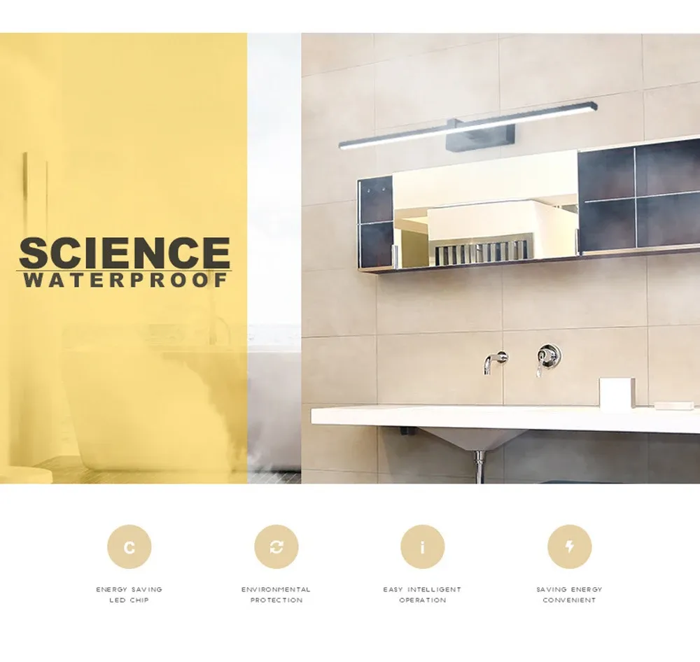 Applique LED en situation dans la salle de bain