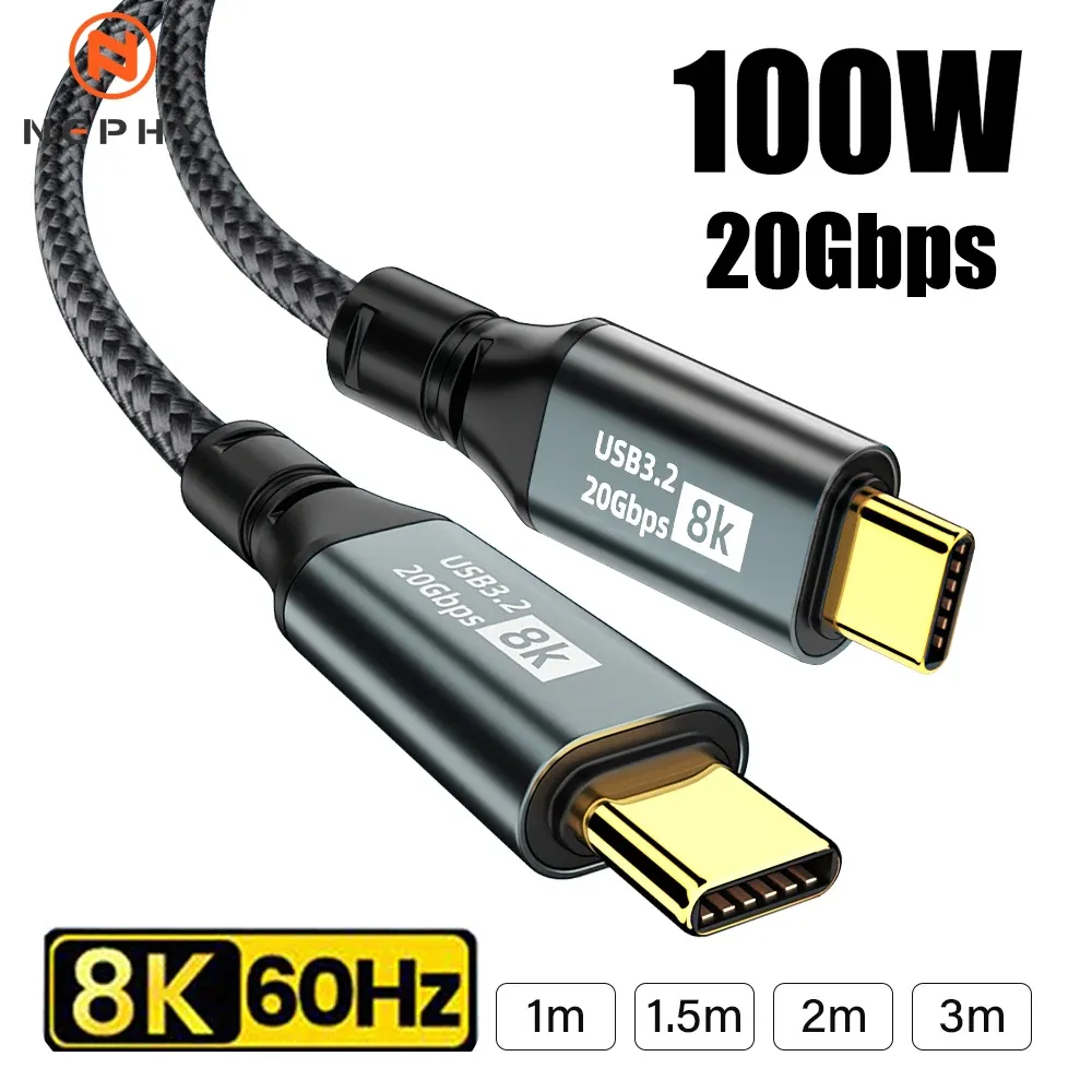Câble USB-C vers USB-C 3.2 Gen 2 – Charge rapide PD 100 W et vidéo 8K à 60 Hz