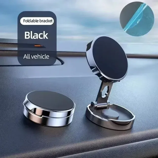 Support magnétique pliable à 720° pour téléphone portable de voiture, support universel rond 8
