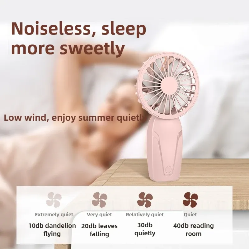 Petit ventilateur portable en ABS léger, design mignon, mini ventilateur USB rechargeable pour un rafraîchissement en déplacement, mini ventilateur de poche 4