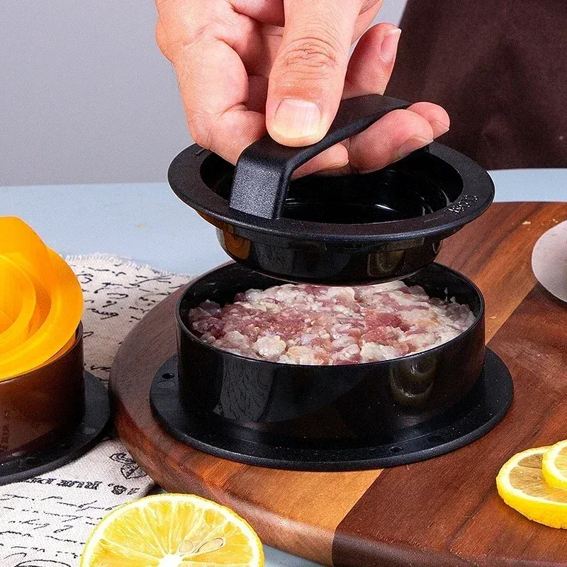 Presse à steak haché pour hamburger, ABS, forme ronde, antiadhésive, moule à galettes farcies, accessoires de cuisine pour gril 3