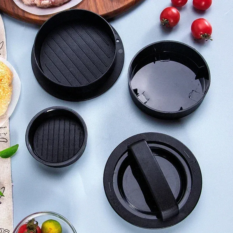 Presse à steak haché pour hamburger, ABS, forme ronde, antiadhésive, moule à galettes farcies, accessoires de cuisine pour gril 4