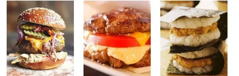 Presse à viande pour hamburgers, en situation