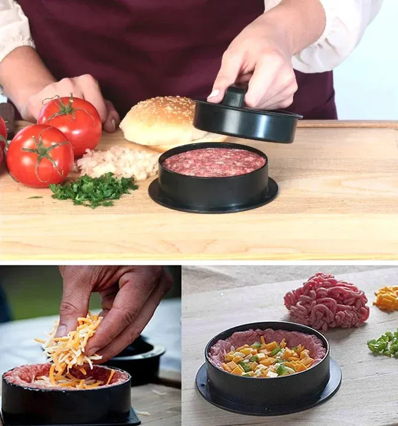 Presse à viande pour hamburgers, pressage