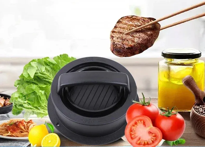 Presse à viande pour hamburgers, vue d'ensemble