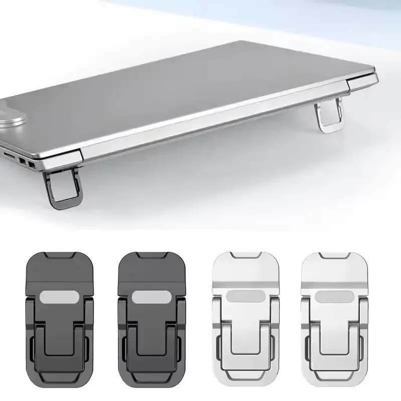 Support pliable pour ordinateur portable, lot de 2, à 2 angles réglables, auto-adhésif et invisible