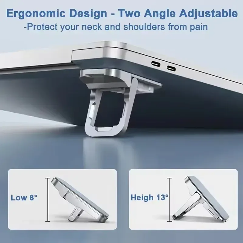 Support pliable pour ordinateur portable, lot de 2, à 2 angles réglables, auto-adhésif et invisible 5