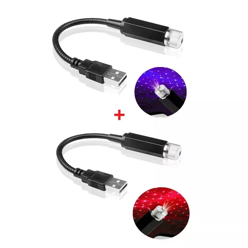 Veilleuse LED ciel étoilé romantique (lot de 2) : projecteur galaxie alimenté par USB 5V, idéal pour voiture, chambre et plafond, prêt à l'emploi 14