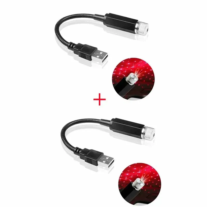 Veilleuse LED ciel étoilé romantique (lot de 2) : projecteur galaxie alimenté par USB 5V, idéal pour voiture, chambre et plafond, prêt à l'emploi 15
