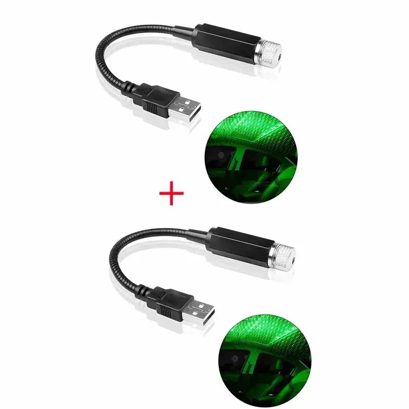 Veilleuse LED ciel étoilé romantique (lot de 2) : projecteur galaxie alimenté par USB 5V, idéal pour voiture, chambre et plafond, prêt à l'emploi 9