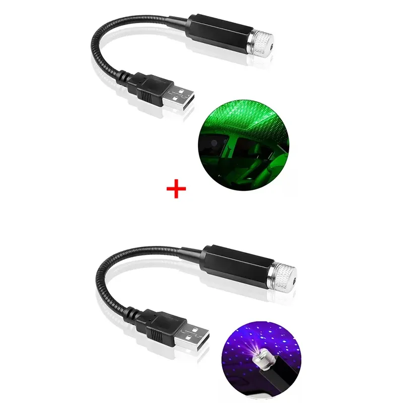 Veilleuse LED ciel étoilé romantique (lot de 2) : projecteur galaxie alimenté par USB 5V, idéal pour voiture, chambre et plafond, prêt à l'emploi 11