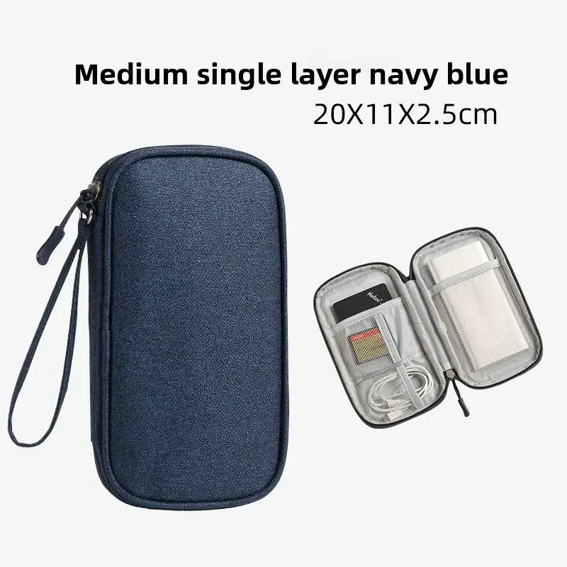 Sac de rangement double couche pour câbles de voyage, étui portable et étanche pour accessoires électroniques 6