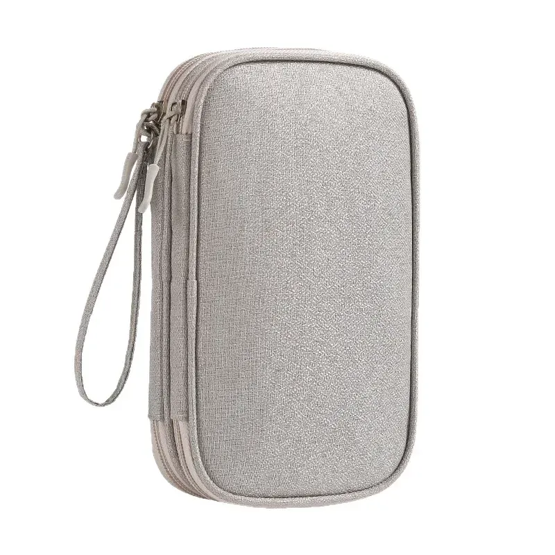 Sac de rangement double couche pour câbles de voyage, étui portable et étanche pour accessoires électroniques 5