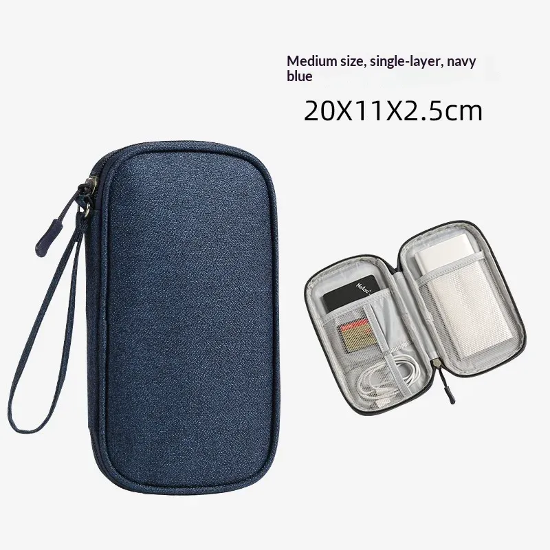 Sac de rangement double couche pour câbles de voyage, étui portable et étanche pour accessoires électroniques 14