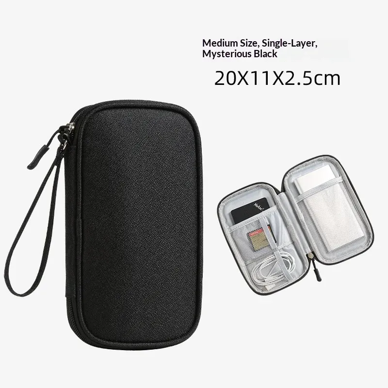 Sac de rangement double couche pour câbles de voyage, étui portable et étanche pour accessoires électroniques 12