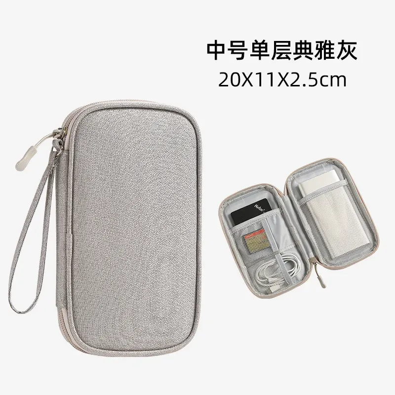 Sac de rangement double couche pour câbles de voyage, étui portable et étanche pour accessoires électroniques 7