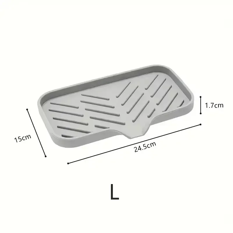Nouveau tapis de robinet en silicone, plateau d'évier de cuisine, distributeur de savon, éponge, tampon de vidange, tapis anti-éclaboussures, plateau de rangement pour comptoir 7
