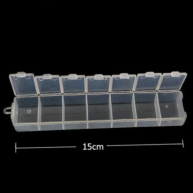 Boîte de rangement en plastique à 7 compartiments pour perles et bijoux, 3,3 × 15 cm 2