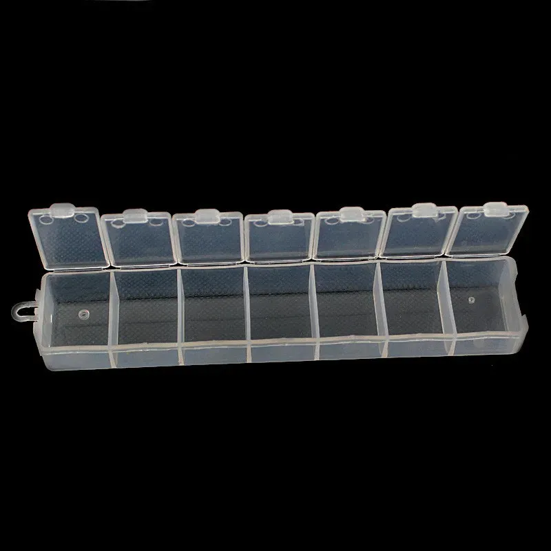 Boîte de rangement en plastique à 7 compartiments pour perles et bijoux, 3,3 × 15 cm 8