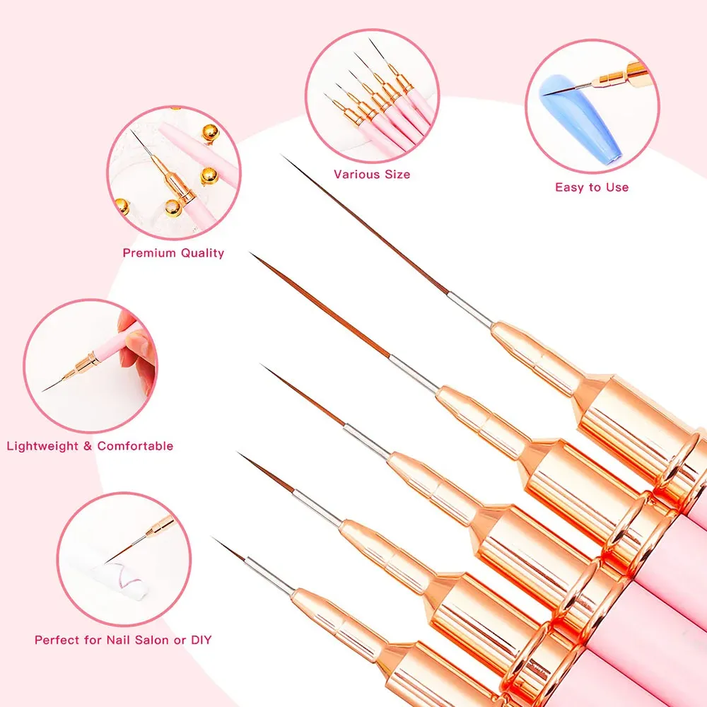 Détail des pointes des pinceaux Nail Art