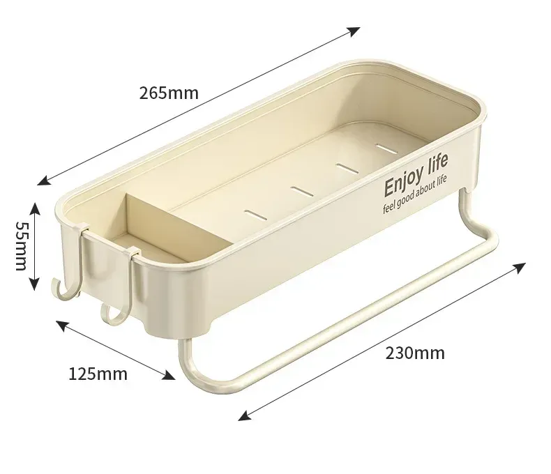 Étagère d'évier auto-drainante en vue d'ensemble