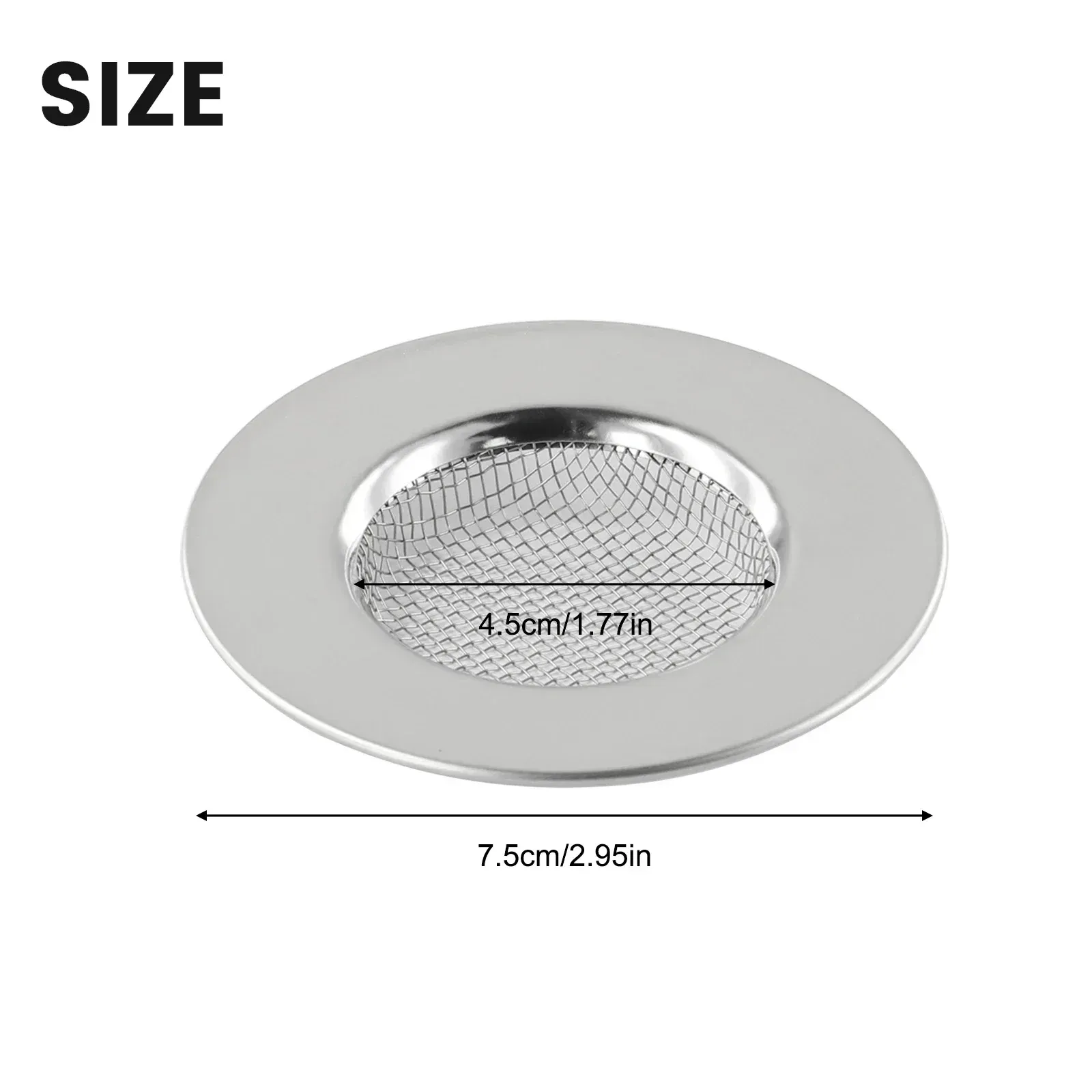 Bouchon attrape-cheveux en acier inoxydable pour baignoire, Ø 7,5 cm 2