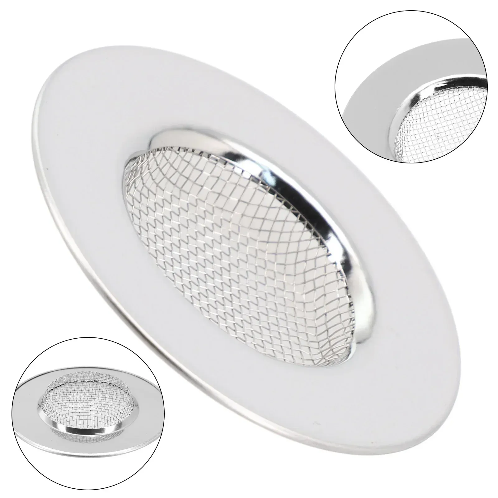 Bouchon attrape-cheveux en acier inoxydable pour baignoire, Ø 7,5 cm 5
