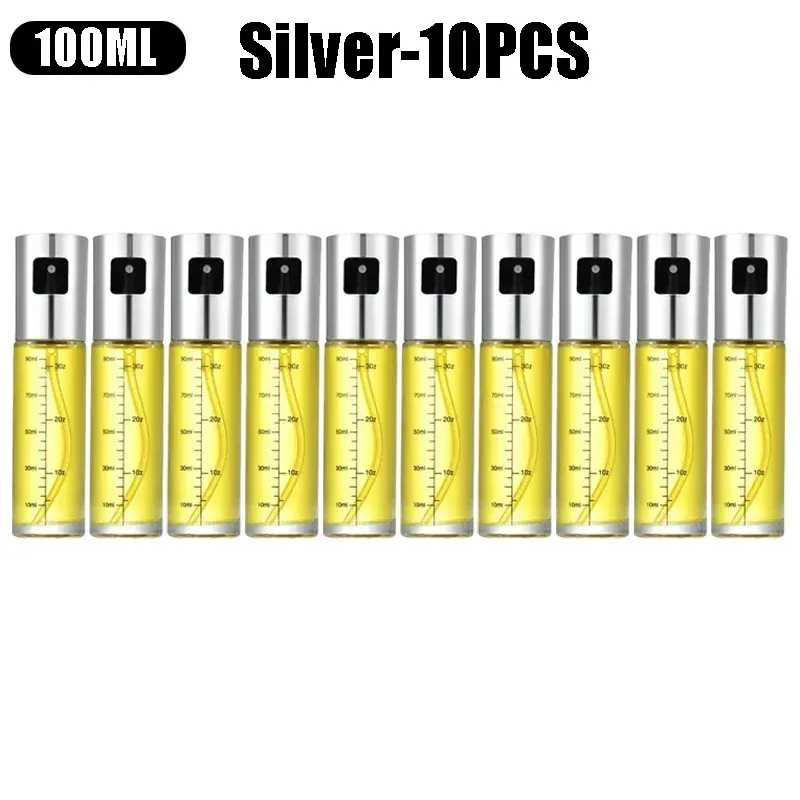 Bouteille pulvérisatrice d'huile d'olive en acier inoxydable, ustensile de cuisine portable pour la cuisson, salades et barbecue, vaporisateur en verre, 100 ml 17