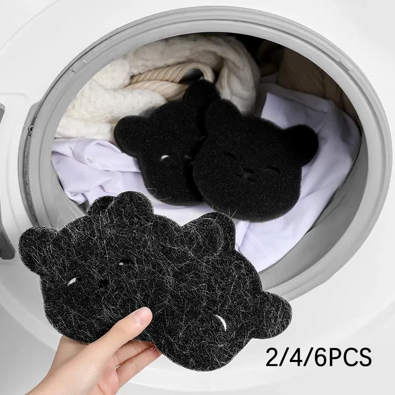 Boules de lavage en forme d'ours (lot de 2 à 6) pour retirer les poils d'animaux, réutilisables, attrape-peluches pour machine à laver - Image 1