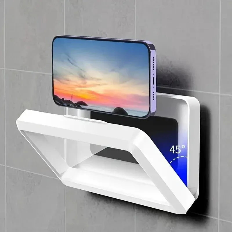 Support universel étanche pour téléphone portable à fixation murale pour salle de bain, compatible écran tactile, anti-buée