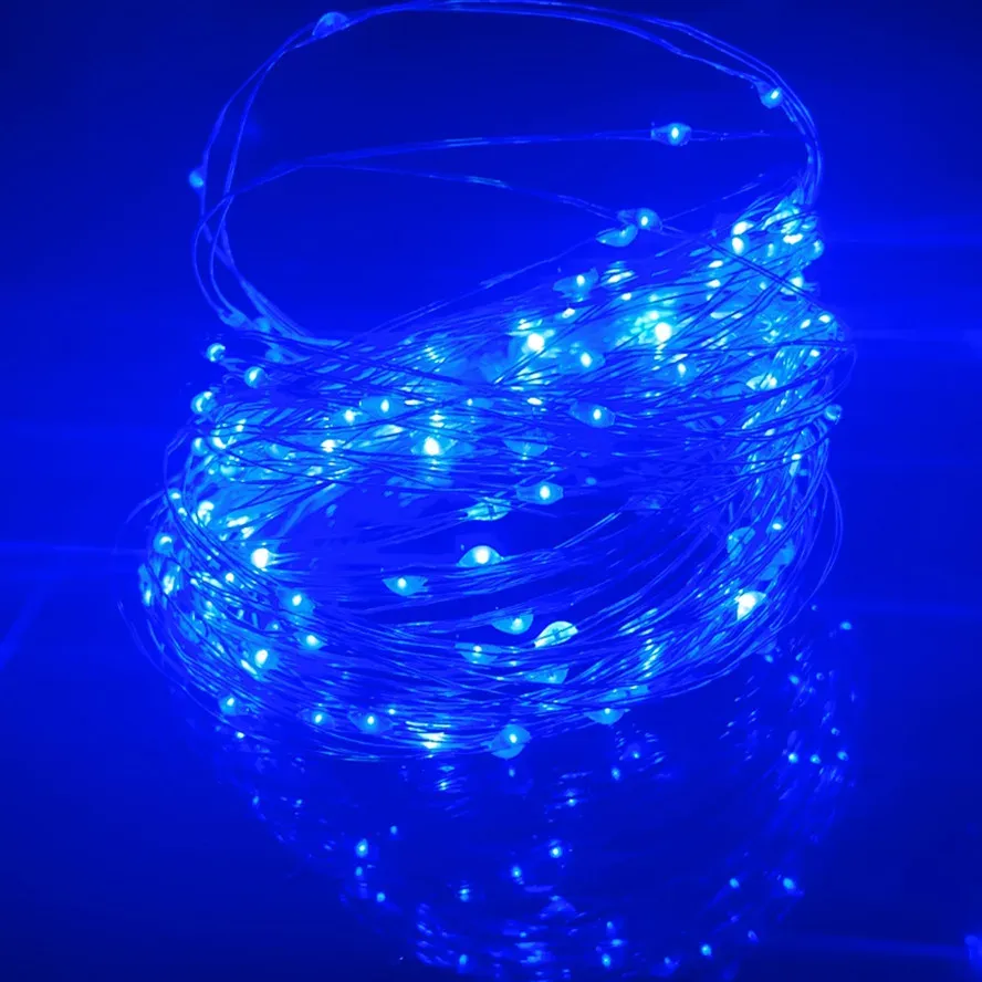 Guirlande lumineuse LED à fil argenté alimentée par USB, étanche pour extérieur 14