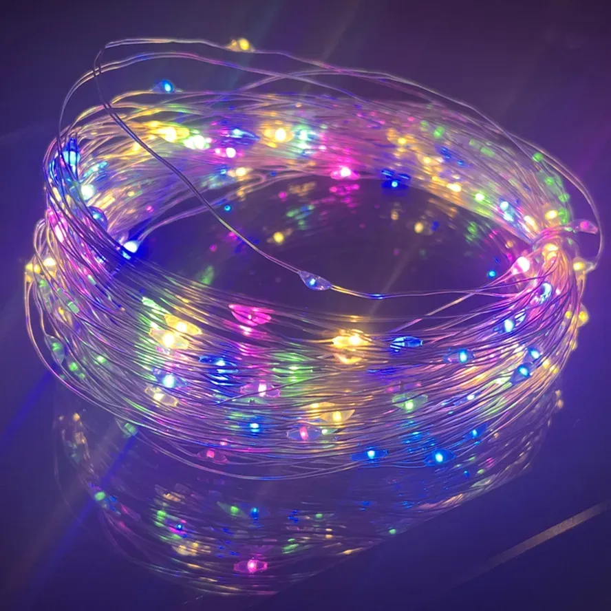 Guirlande lumineuse LED à fil argenté alimentée par USB, étanche pour extérieur 9