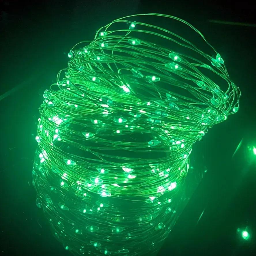 Guirlande lumineuse LED à fil argenté alimentée par USB, étanche pour extérieur 11
