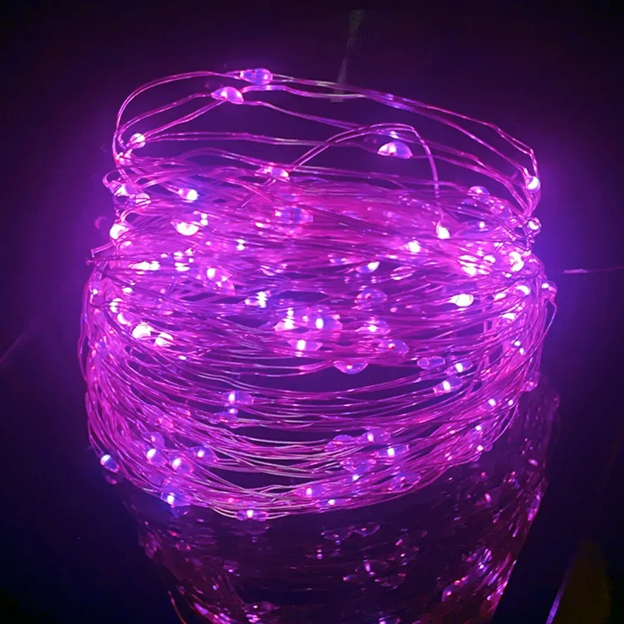 Guirlande lumineuse LED à fil argenté alimentée par USB, étanche pour extérieur 13