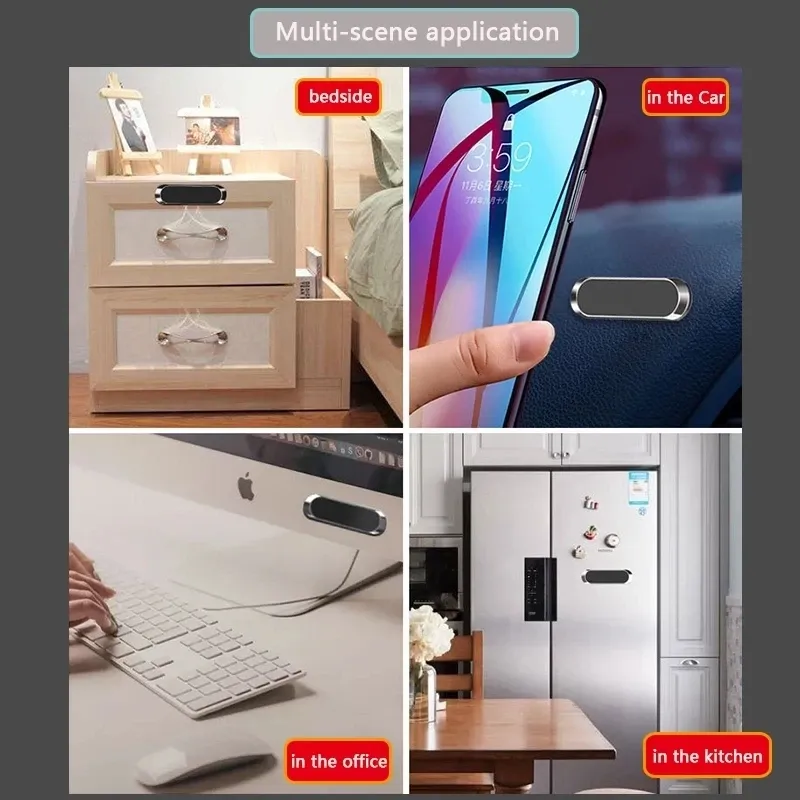 Support magnétique pour téléphone de voiture rotatif, compact, en métal, avec aimant puissant, compatible iPhone 16, Xiaomi, Huawei et Samsung 6