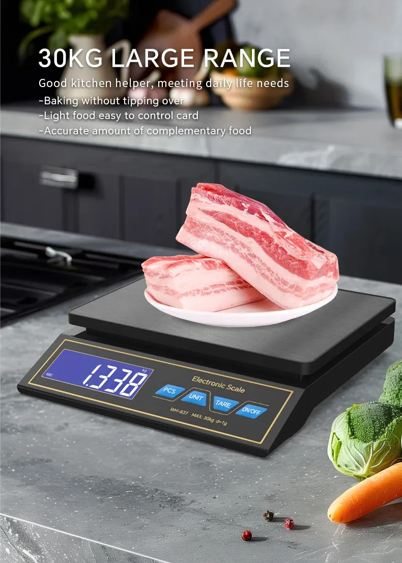 Détail de l'écran LCD de la balance