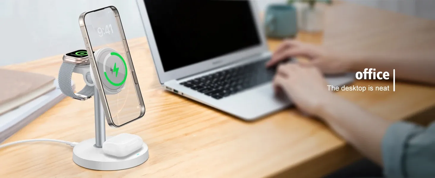 Support de chargeur sans fil magnétique en usage quotidien