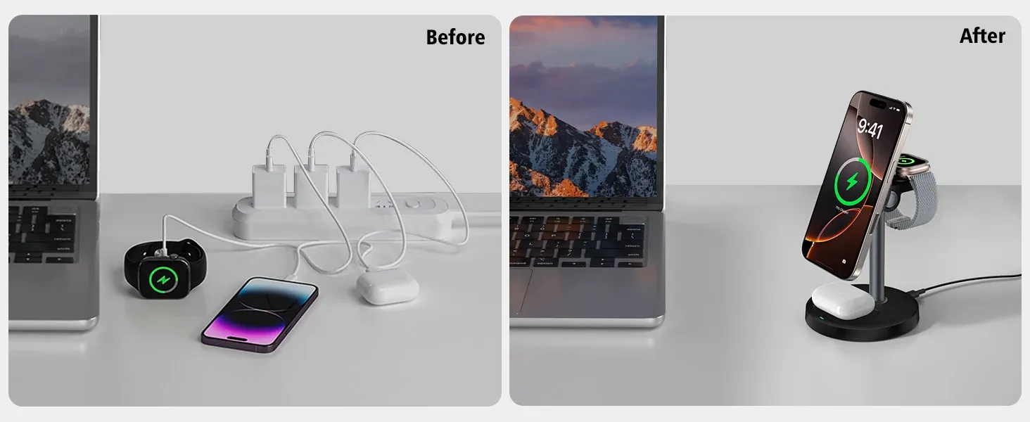 Support de chargeur sans fil magnétique sous un autre angle