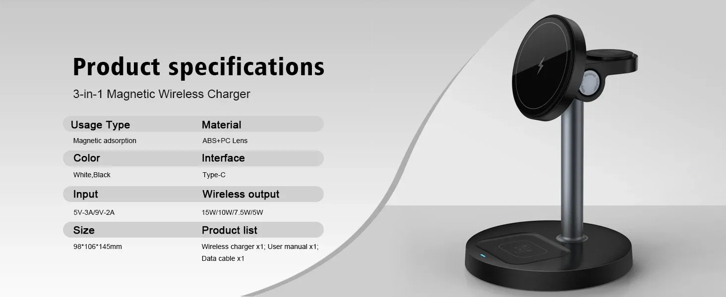 Support de chargeur sans fil magnétique vue finale