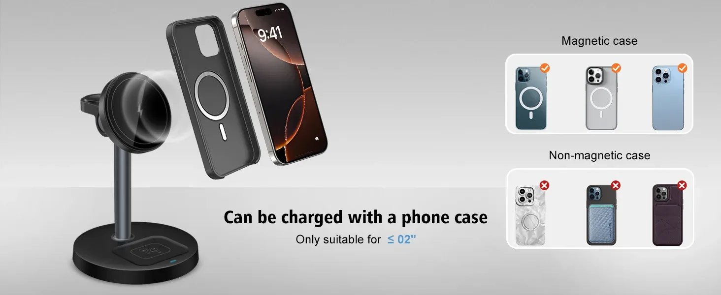 Support de chargeur sans fil magnétique dans un intérieur moderne