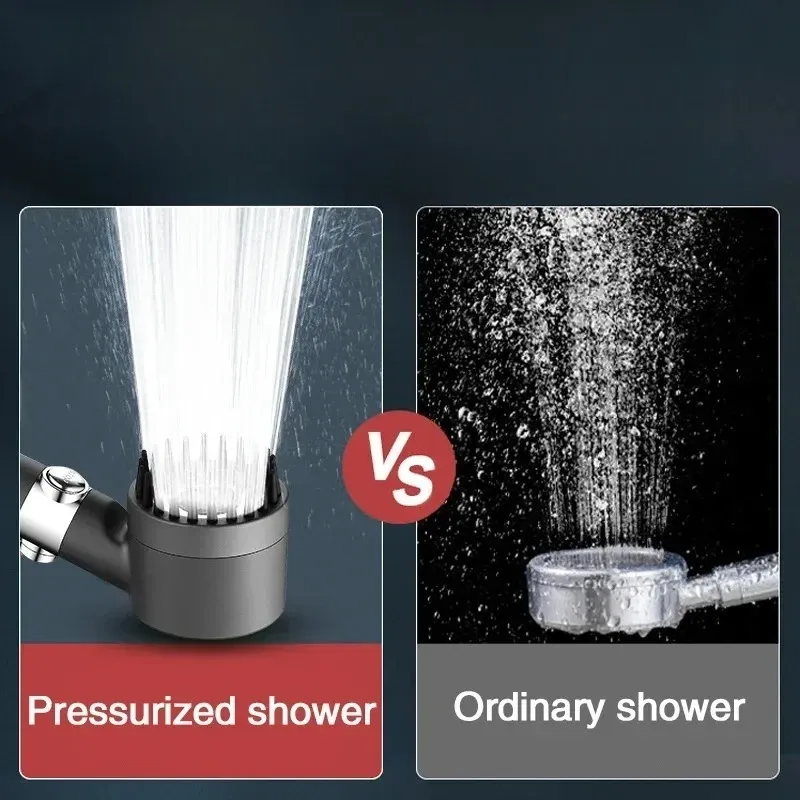 Pommeau de Douche Filtrant Haute Pression à 3 Modes Réglables avec Brosse de Massage et Jet Pluie 2