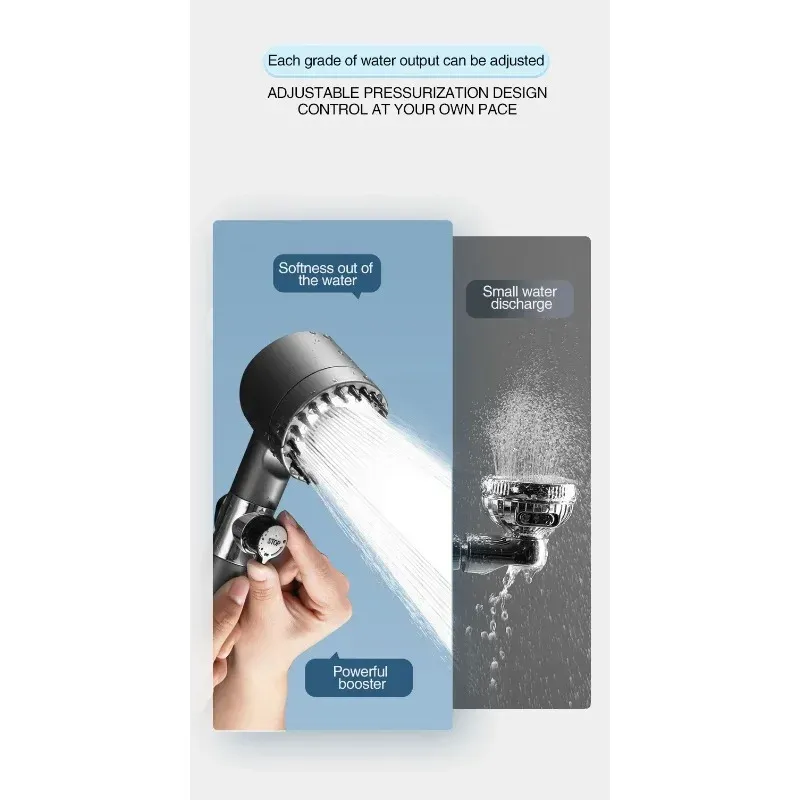 Pommeau de douche en action dans une salle de bain moderne