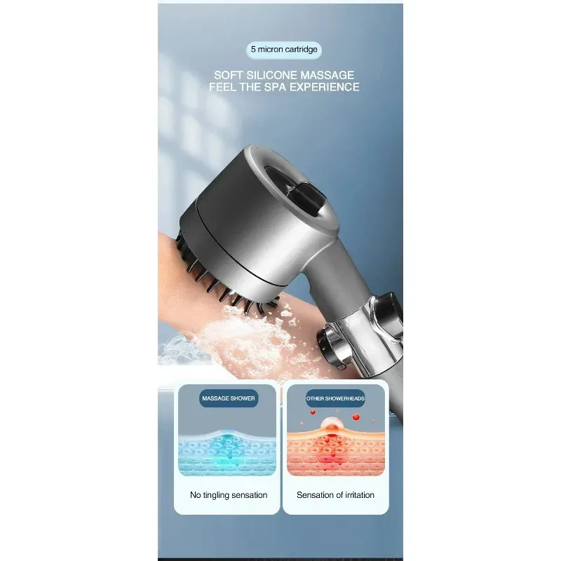 Pommeau de douche avec brosse de massage