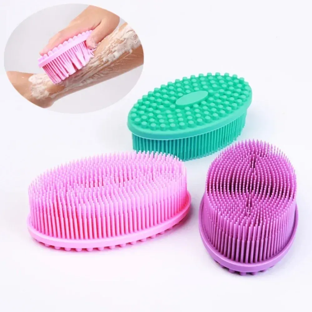 Brosse exfoliante en silicone pour le corps, éponge de douche et massage à sec