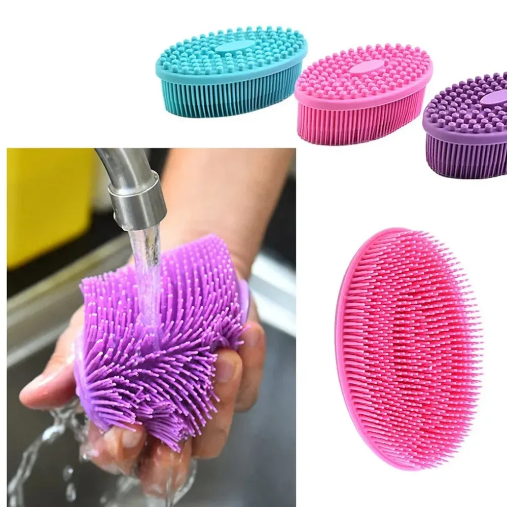 Brosse exfoliante en silicone pour le corps, éponge de douche et massage à sec 6