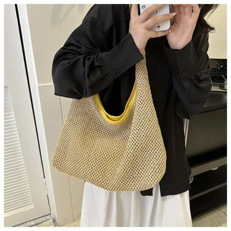Sac de plage tissé, vue rapprochée